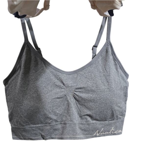 Nautica 3Pk Active Lounge Comfy Athletic Blue Sports Bra Bralettes Set Plus Size - Picture 5 of 12